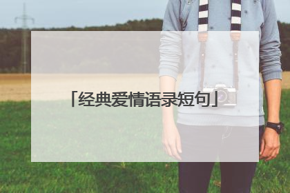 经典爱情语录短句
