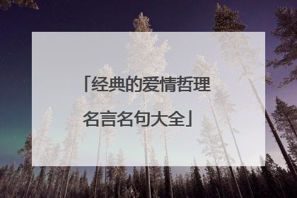 经典的爱情哲理名言名句大全