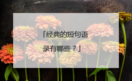 经典的短句语录有哪些?
