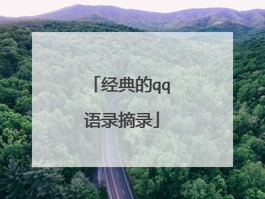 经典的qq语录摘录