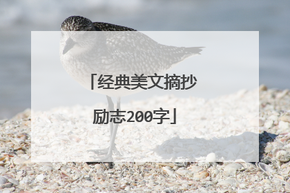 经典美文摘抄励志200字