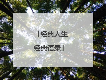 经典人生经典语录