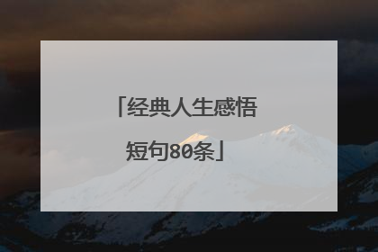 经典人生感悟短句80条