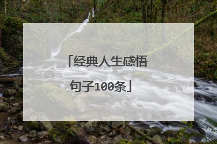 经典人生感悟句子100条