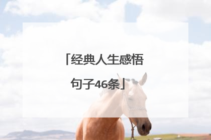 经典人生感悟句子46条