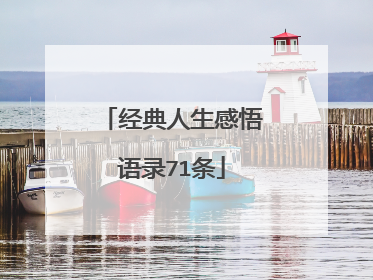 经典人生感悟语录71条