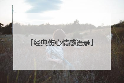 经典伤心情感语录