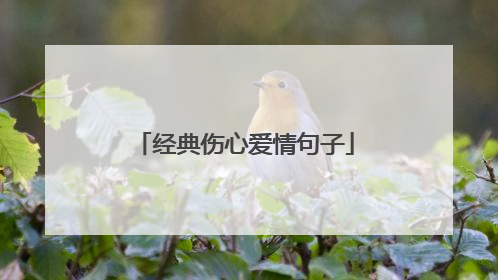 经典伤心爱情句子