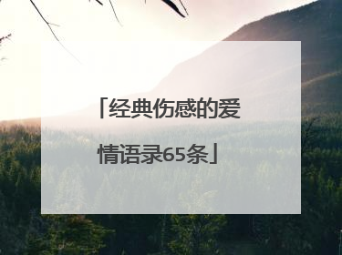 经典伤感的爱情语录65条