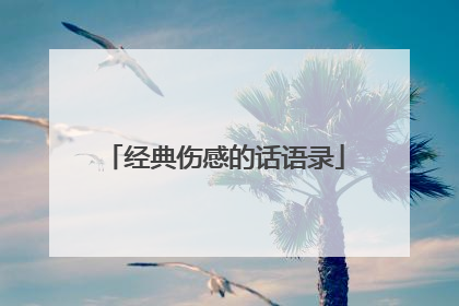 经典伤感的话语录