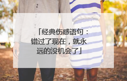 经典伤感语句:错过了现在,就永远的没机会了