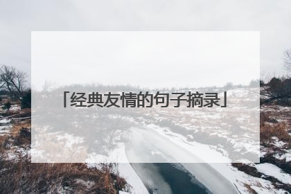 经典友情的句子摘录