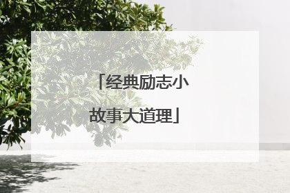 经典励志小故事大道理