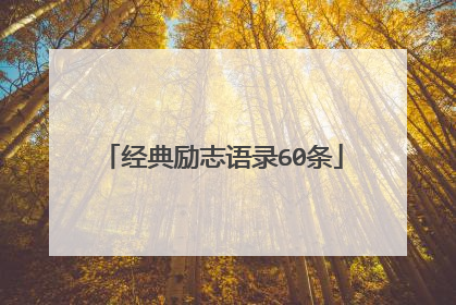 经典励志语录60条