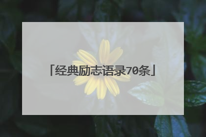 经典励志语录70条