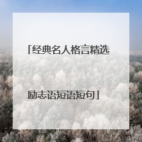 经典名人格言精选励志语短语短句