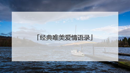 经典唯美爱情语录