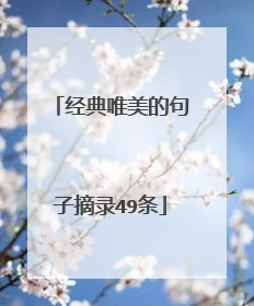 经典唯美的句子摘录49条
