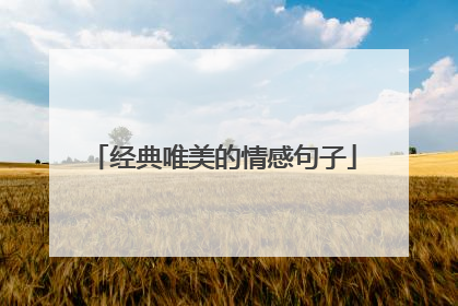 经典唯美的情感句子