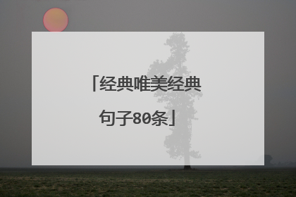 经典唯美经典句子80条