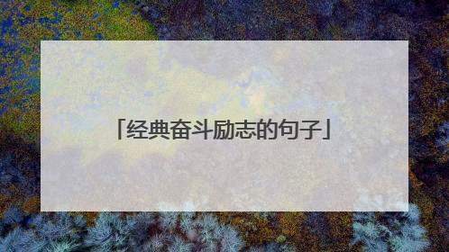 经典奋斗励志的句子