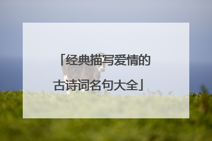 经典描写爱情的古诗词名句大全