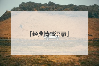 经典情感语录