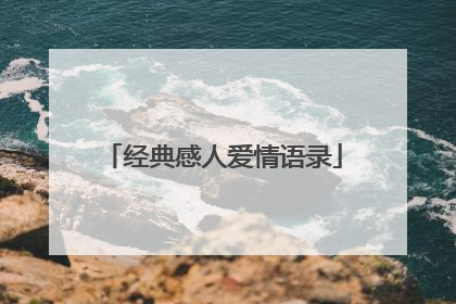 经典感人爱情语录