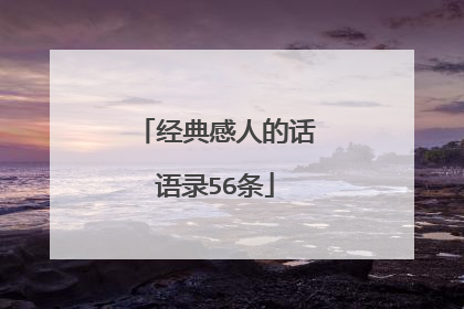 经典感人的话语录56条