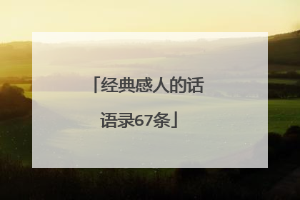 经典感人的话语录67条