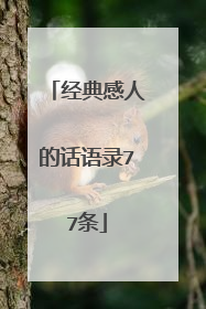 经典感人的话语录77条