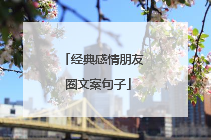经典感情朋友圈文案句子