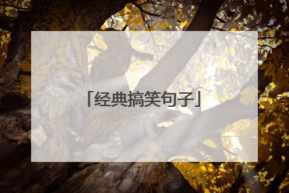 经典搞笑句子
