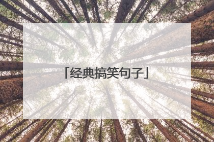 经典搞笑句子