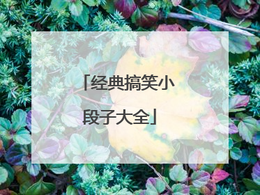 经典搞笑小段子大全