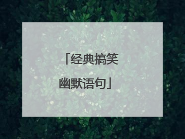 经典搞笑幽默语句