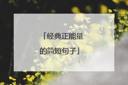 经典正能量的简短句子