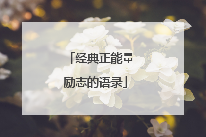 经典正能量励志的语录