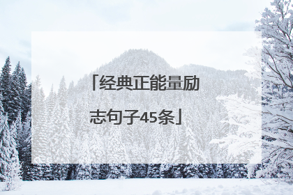 经典正能量励志句子45条