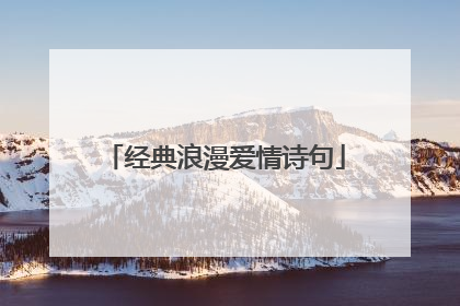 经典浪漫爱情诗句