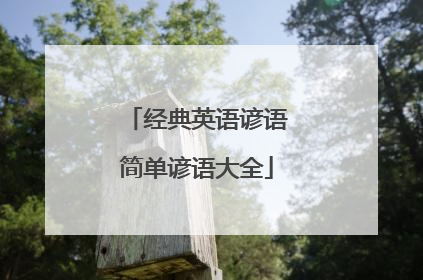 经典英语谚语简单谚语大全