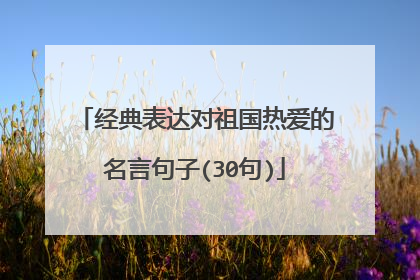 经典表达对祖国热爱的名言句子(30句)