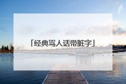 经典骂人话带脏字