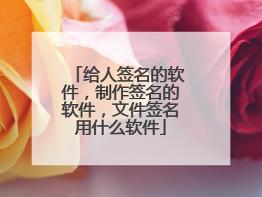 给人签名的软件,制作签名的软件,文件签名用什么软件