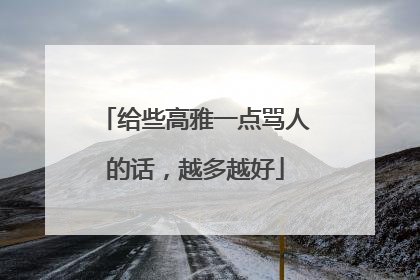 给些高雅一点骂人的话，越多越好