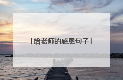 给老师的感恩句子