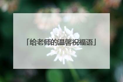 给老师的温馨祝福语