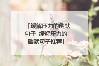缓解压力的幽默句子 缓解压力的幽默句子推荐