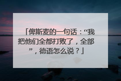 俾斯麦的一句话:“我把他们全都打败了,全部”,德语怎么说?