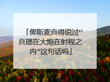 俾斯麦真得说过“真理在大炮在射程之内”这句话吗